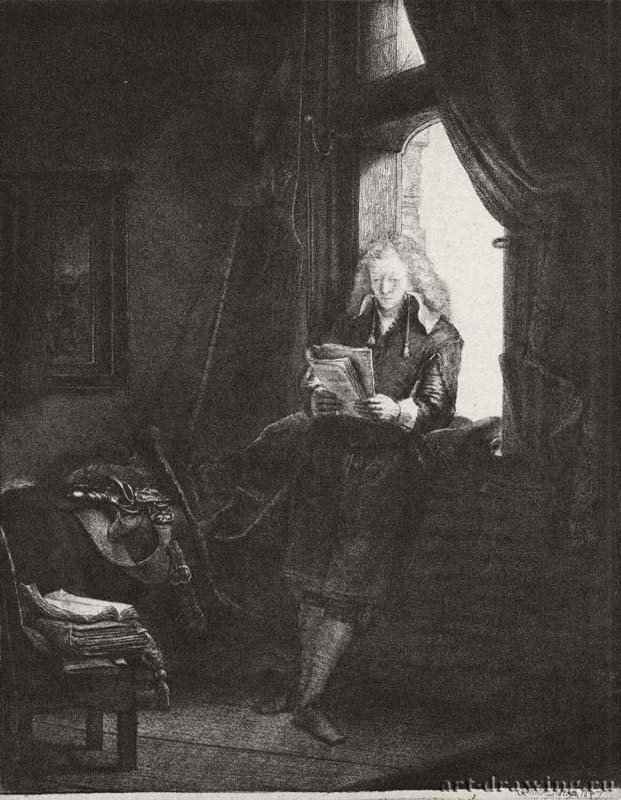 Портрет Яна Сикса. 1647 - Офорт 243 x 194 мм Собрание Я. де Брёйна