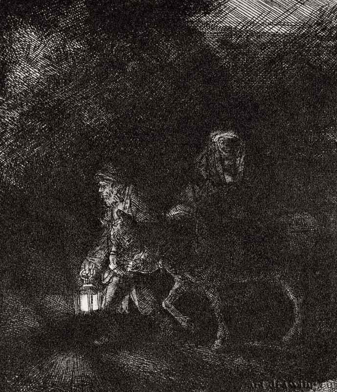 Бегство в Египет. 1651 - Офорт 126 x 110 мм Собрание Я. де Брёйна