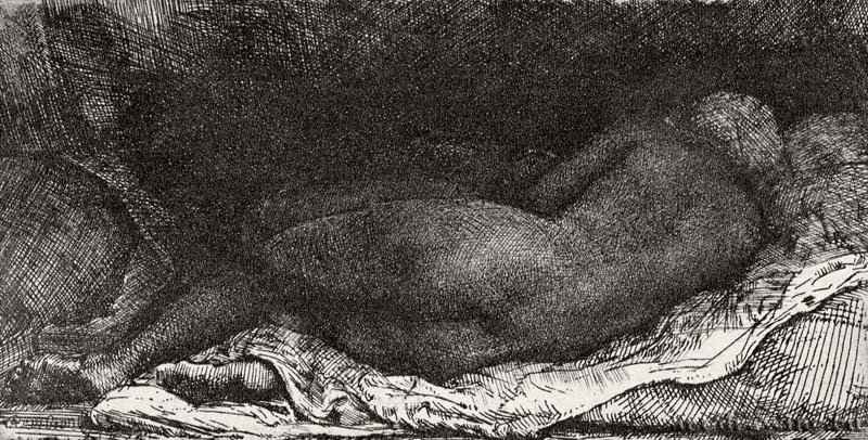 Лежащая негритянка. 1658 - Офорт 81 x 160 мм Собрание Я. де Брёйна