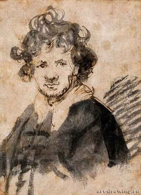Автопортрет. 1628-1629 - Тушь, перо, бумага 12,7 x 9,4 Риксмузеум Амстердам