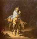 Бегство в Египет. 1625 - 26 x 24 см.  Дерево, масло.  Барокко.  Нидерланды (Голландия).  Тур. Музей изящных искусств.