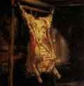 Разделанная бычья туша. 1655 - 94 x 69 см. Дерево, масло. Барокко. Нидерланды (Голландия). Париж. Лувр.