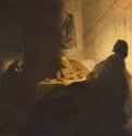 Христос в Эммаусе. 1628 - 37,4 x 42,3 см. Бумага, наклеенная на дерево. Барокко. Нидерланды (Голландия). Париж. Музей Жакмар-Андре.