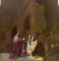 Симеон во храме. 1631 - 60,9 x 47,8 см. Дерево, масло. Барокко. Нидерланды (Голландия). Гаага. Маурицхейс. Первоначальная форма картины - прямоугольная.