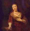 Портрет Саскии с цветком. 1641 - 98,5 x 82,5 см. Дерево, масло. Барокко. Нидерланды (Голландия). Дрезден. Картинная галерея.