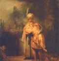 Прощание Давида с Ионафаном. 1642 - 73 x 61,5 см. Дерево, масло. Барокко. Нидерланды (Голландия). Санкт-Петербург. Государственный Эрмитаж.