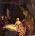 Жена Потифара обвиняет Иосифа. 1655 - 110 x 87 см. Холст, масло. Барокко. Нидерланды (Голландия). Берлин. Государственные музеи. Вторая версия картины из Вашингтона.