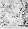 Жена Потифара обвиняет Иосифа. 1634-1642 - Перо, отмывка 193 x 225 мм Музей Метрополитен Нью-Йорк
