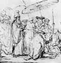 Поклонение волхвов. 1634-1643 - Перо, отмывка 180 x 200 мм Королевская библиотека Турин