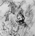 Зевс в облике орла, похищающий Ганимеда. 1635 - Бумага, перо, кисть, коричневый тон 18,8 x 16,2 Национальный музей Веймар