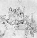 Братья прячут Иосифа в колодце. 1638 - Перо 184 x 200 мм Гравюрный кабинет Государственных художественных собраний Дрезден