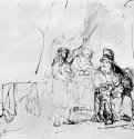 Иосиф рассказывает свои сны. 1638-1643 - Перо, отмывка 175 x 245 мм Альбертина Вена