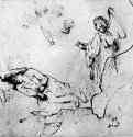 Сон Иакова. 1638-1644 - Перо 178 x 196 мм Школа изящных искусств Париж