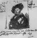 Рисунок с Портрета Бальдассаре Кастильоне, Рафаэля. 1639 - Бумага, перо, коричневые чернила, белила 16,3 x 20,7 Альбертина Вена