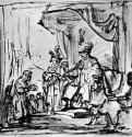 Давиду передают корону Саула. 1640-1648 - Перо и кисть, отмывка 169 x 194 мм Риксмузеум Амстердам