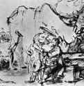 Ревекка дает напиться Елеазару. 1640-1655 - Перо 204 x 326 мм Национальная галерея Вашингтон