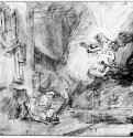 Благовещение Марии. 1641-1652 - Перо, отмывка 272 x 288 мм Альбертина Вена
