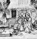 Маной с женой на молитве. 1641-1655 - Перо, отмывка 190 x 280 мм Собрание Рейнхарт Винтертур