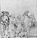 Иисус между учениками и фарисеями. 1642 - Перо 172 x 125 мм Музей Фодор Амстердам