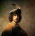 Автопортрет. Рембрандт в берете с пером. 1629 - Дерево, масло. 89,5 x 73,5. Музей Изабеллы Стюарт Гарднер. Бостон.