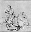 Святое семейство. 1645-1651 - Перо 153 x 183 мм Гравюрный кабинет Берлин