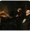 Портрет меннонитского проповедника Корнелиса Ансло с женою. 1641 - Холст, масло. 176 x 210. Государственные музеи. Берлин.