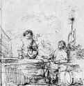 Иисус и самарянка у колодца. 1648-1649 - Перо 207 x 187 мм Художественный институт Барбера Бирмингем
