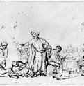 Притча о царской свадьбе. 1648-1649 - Перо, отмывка 183 x 265 мм Альбертина Вена