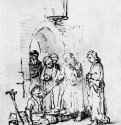 Петр и Иоанн у Золотых ворот. 1648-1649 - Перо, отмывка 205 x 162 мм Музей Метрополитен Нью-Йорк