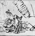 Иаиль убивает Сисару. 1648-1649 - Перо 173 x 254 мм Музей Ашмолеан Оксфорд