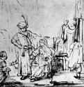 Жена Потифара обвиняет Иосифа. 1648-1649 - Перо, отмывка 201 x 267 мм Собрание Гунцбург Париж