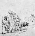 Изгнание Агари. 1648-1652 - Перо 172 x 224 мм Риксмузеум Амстердам