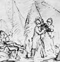 Давид препятствует Авессалому в убийстве Саула. 1649-1650 - Перо 160 x 259 мм Риксмузеум Амстердам