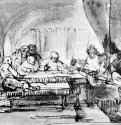 Пир в доме Симона фарисея. 1650 - Перо, отмывка 166 x 259 мм Собрание Рузичка Цюрих