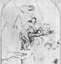 Жертвоприношение Исаака. 1650-1655 - Перо 180 x 155 мм Гравюрный кабинет Государственных художественных собраний Дрезден