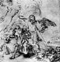Илия и ангел в пустыне. 1652 - Перо 155 x 155 мм Нидерландский институт Париж