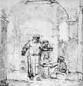 Петр и Иоанн у Золотых ворот. 1652-1659 - Перо 221 x 204 мм Королевская библиотека Турин