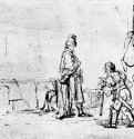 Давид получает известие о смерти Урии. 1652-1660 - Перо 199 x 29 мм Риксмузеум Амстердам