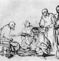 Омовение ног. 1653-1658 - Перо 156 x 220 мм Риксмузеум Амстердам