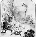 Иона под стенами Ниневии. 1654-1655 - Перо, отмывка 217 x 173 мм Альбертина Вена