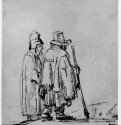 Два старых пастуха. 1655 - Перо бистром, на бумаге 150 x 128 мм Музей изящных искусств Будапешт