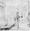 Далила зовет филистимлян. 1655-1656 - Перо 165 x 227 мм Музей Бонна Байонна