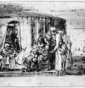 Наречение имени Иоанну Крестителю. 1655-1656 - Перо, отмывка 199 x 314 мм Лувр Париж