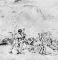 Благовещение пастухам. 1655-1657 - Перо, отмывка 188 x 280 мм Риксмузеум Амстердам
