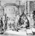 Исцеление слепого. 1657-1659 - Перо, отмывка 180 x 226 мм Музей Бойманс ван Бейнинген Роттердам
