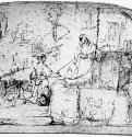 Иисус и самарянка, "Это я, который говорю с тобою". 1658 - Перо 198 x 251 мм Музей замка Веймар