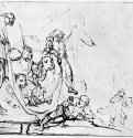 Видение Петра. 1658-1660 - Перо 179 x 193 мм Государственное Собрание графики Мюнхен
