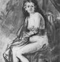 Сидящая женщина. 1659-1661 - Бумага, перо, кисть, бистр, размывка, красный и черный мел 28,5 x 19 Музей Бойманс ван Бейнинген Роттердам