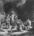 Христос, исцеляющий больных (Лист в сто гульденов). 1642-1645 - Офорт. Второе состояние 27,8 x 38,6 Библиотека Пирпонта Моргана Нью-Йорк