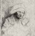 Больная женщина в головном платке (Саския). 1642 - Офорт 63 x 52 мм Собрание Я. де Брёйна